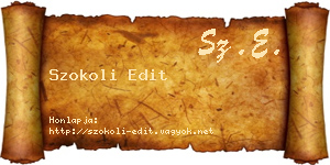 Szokoli Edit névjegykártya